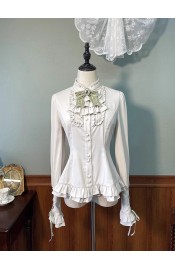 Alice Girl Iris Garden In Spring Standing Neck Blouse(7th Pre-Order/Full Payment Without Shipping)